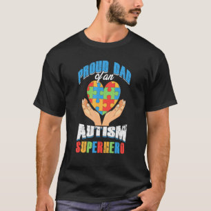 Camiseta Homens Orgulhosos Conscientização Autismo Pai Pai