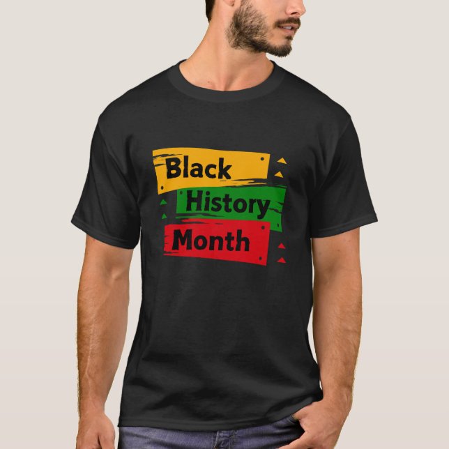 Camiseta Homens Orgulhosos de História Negra (Frente)