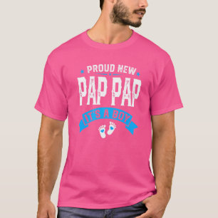 Camiseta Homens Orgulhosos Novo Papai Papai É um Menino Rev