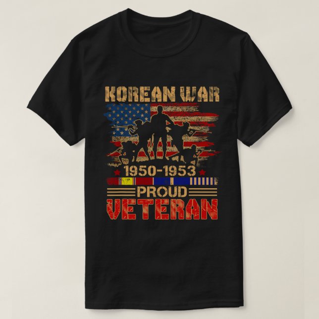 Camiseta Homens Orgulhosos Veteranos de Guerra Coreanos par (Frente do Design)