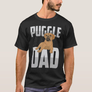 Camiseta Homens Pai Puggle Pai Raça de Cachorro Animal de E