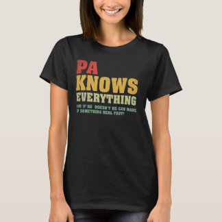 Camiseta Homens Pai Sabem Tudo Engraçado Dia de os pais Do