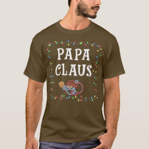 Camiseta Homens Papai Noel Santa Luzes de Natal Família Xma