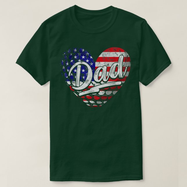 Camiseta Homens Patrióticos da Bandeira Americana do Coraçã (Frente do Design)