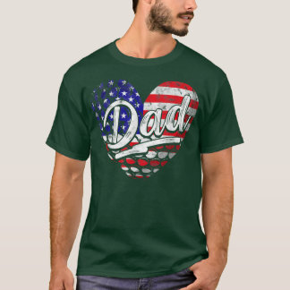 Camiseta Homens Patrióticos da Bandeira Americana do Coraçã
