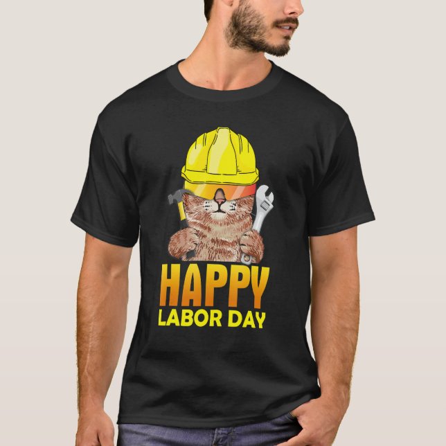 Camiseta Homens Patrióticos Felizes do Dia do Trabalho Mecâ (Frente)