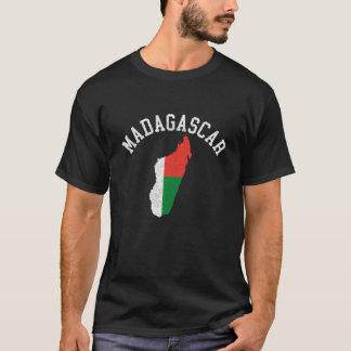 Camiseta Homens Patrióticos Mulheres Madagáscar Mapa de Ban