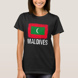 Camiseta Homens Patrióticos Retrô Mulheres Maldivas Sinaliz