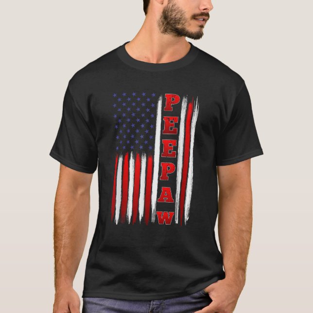 Camiseta Homens Peepaw Patrióticos da Bandeira Americana (Frente)