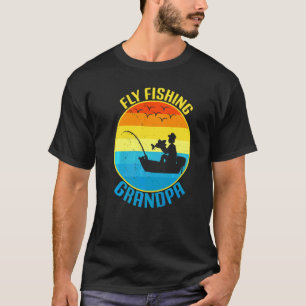 Camiseta Homens Pesca com Isca Artificial Vovô Pescador Pai