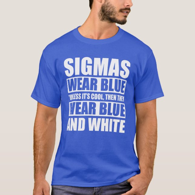 Camiseta Homens Phi-1914 Vestem Azul e Branco a menos que s (Frente)