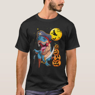 Camiseta Homens Piratas do Dinossauro Meninos Halloween T R