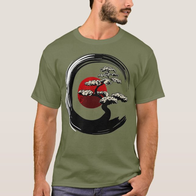 Camiseta Homens Presentes Budistas Mulheres Enso Círculo Ze (Frente)