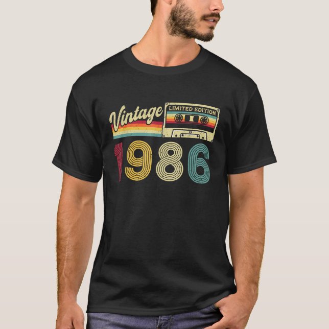 Camiseta Homens presentes Nascer de 40 anos em 1986 (Frente)