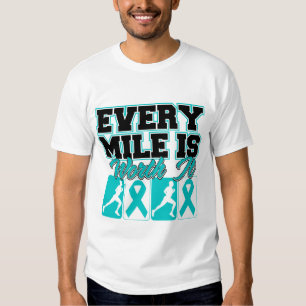 Camiseta Homens que do câncer de ovário cada milha valer 