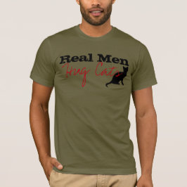 Camiseta Homens Reais Abrindo Gatos Gatinho Adoram Amante d