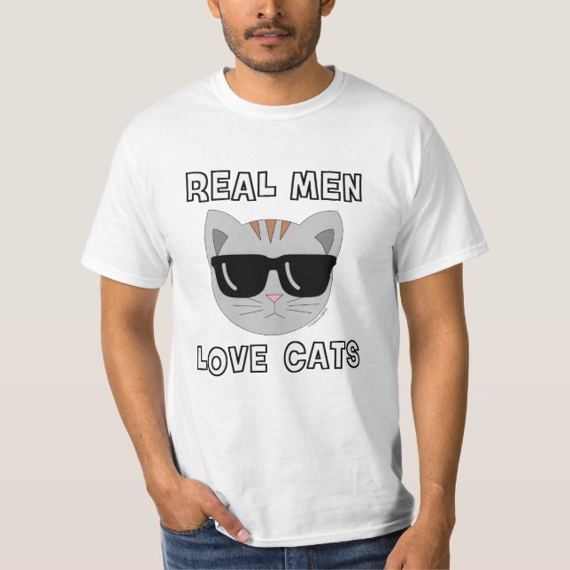 Camiseta HOMENS REAIS ADORAM Caras Gatos T-Shirt (Frente)