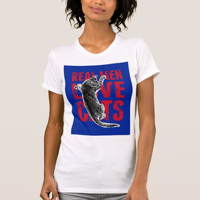 Camiseta Homens Reais Adoram Gatos (Frente)