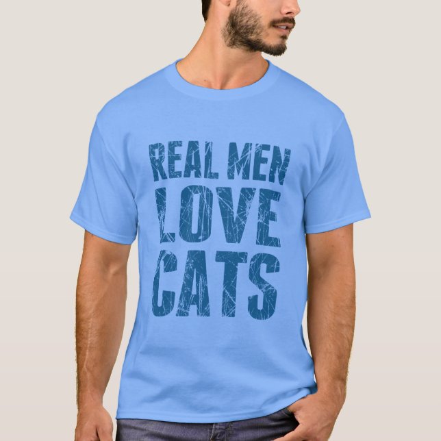 Camiseta Homens Reais Adoram Gatos (Frente)
