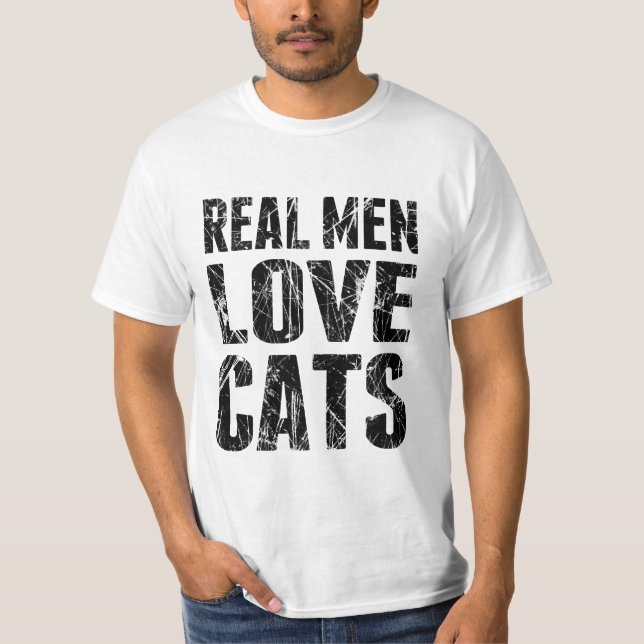 Camiseta Homens Reais Adoram Gatos (Frente)