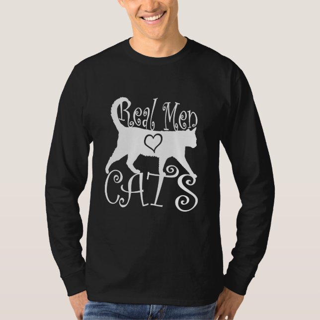 Camiseta Homens Reais Adoram Gatos (Frente)