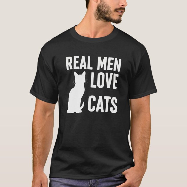 Camiseta HOMENS REAIS ADORAM GATOS, gato preto giro signifi (Frente)