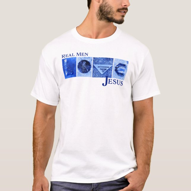 Camiseta Homens Reais adoram Jesus (Frente)