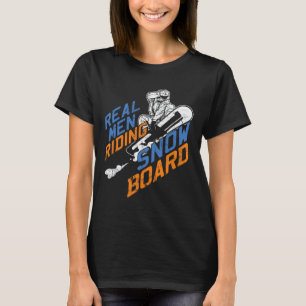 Camiseta Homens Reais Andando Snowboard Snowboard Extre Win