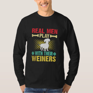 Camiseta Homens Reais Brincam Com Cachorro De Vestir