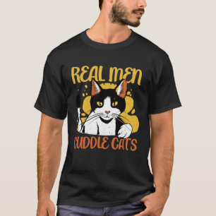 Camiseta Homens Reais Caçam Gatos Proprietário de Gato Roup