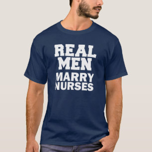 Camiseta Homens Reais Casados Enfermeira marido engraçado