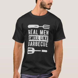 Camiseta Homens Reais Cheiram A Barbecue, Ideal Para Rotiss
