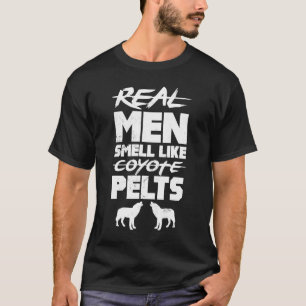 Camiseta Homens Reais Cheiram A Coyote Pelts Caçando A Époc