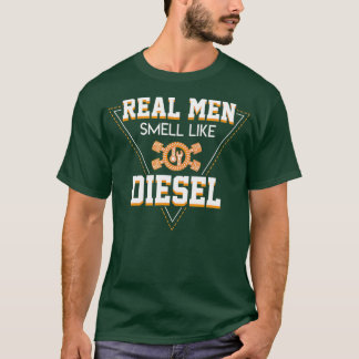 Camiseta Homens Reais Cheiram A Motores Diesel Mecânicos Di