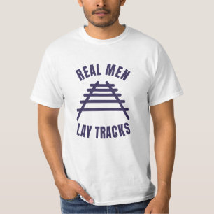 Camiseta Homens reais colocam trilhos
