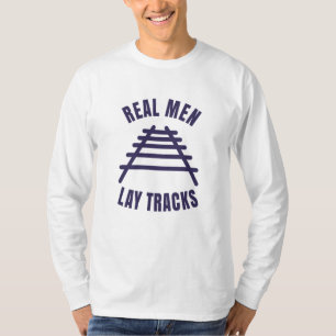 Camiseta Homens reais colocam trilhos