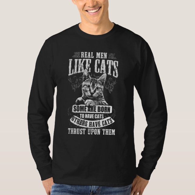 Camiseta Homens Reais Como Gatos Gatinhos Gatinho (Frente)