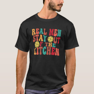 Camiseta Homens Reais Ficam Fora Do Retrô Legal De Pickleba