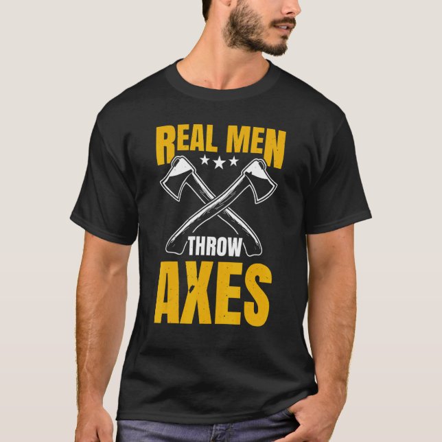 Camiseta Homens Reais Jogam Eixos Ax Thrower Hatchet Thor (Frente)
