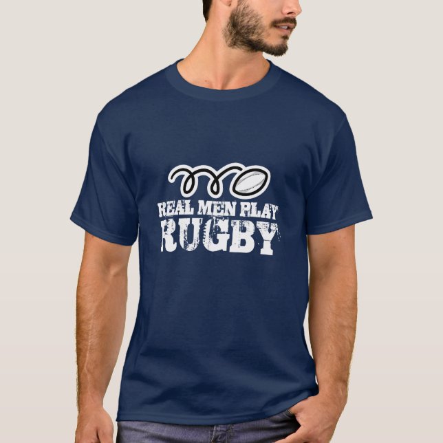 Camiseta Homens reais jogam rúgbi (Frente)