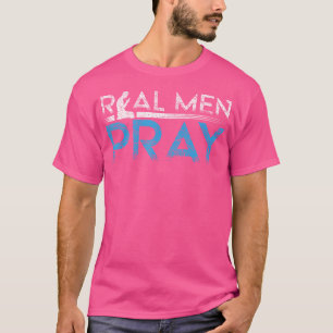Camiseta Homens Reais Rezam Rezando Mãos Cruzando Jesus Deu