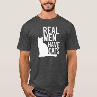 Camiseta Homens Reais Têm Gatos Engraçados