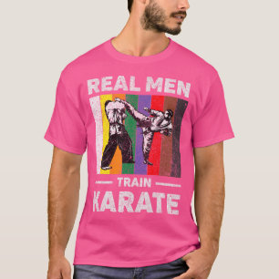 Camiseta Homens Reais Treinam Karate Vintage Taekwondo Kara