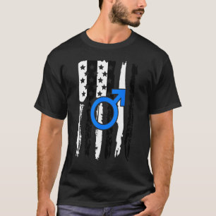 Camiseta Homens Retos Masculinos Orgulhosos Bandeira Hetero