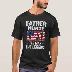Camiseta Homens Retro Bandeira EUA Dia dos Pais Pai Enferme