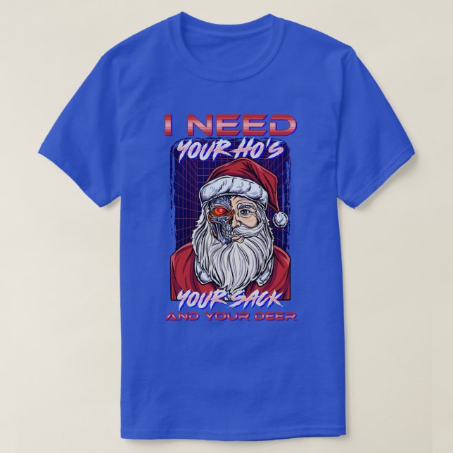 Camiseta Homens Retro Feios de Natal Mulheres Feliz Natal (Frente do Design)
