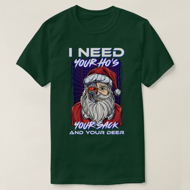 Camiseta Homens Retro Feios de Natal Mulheres Feliz Natal (Frente do Design)