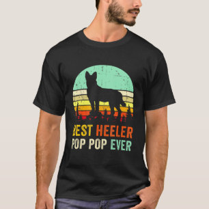 Camiseta Homens Retro Melhor Red Blue Heeler Pop Pop Austra