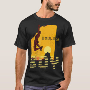 Camiseta Homens Retro Rock Climbing Vintage Escalada Pôr do
