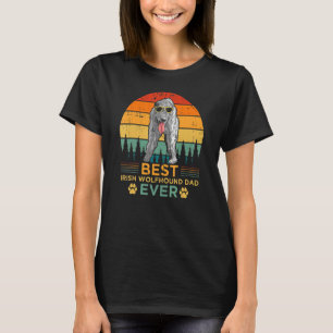 Camiseta Homens Retro Vintage Pôr-do-Sol Melhor Irish Wolfh